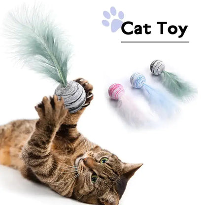 Jouet pour Chat Boule de Plumes Source Ultime de Joie --  Cat Toy Feather Ball